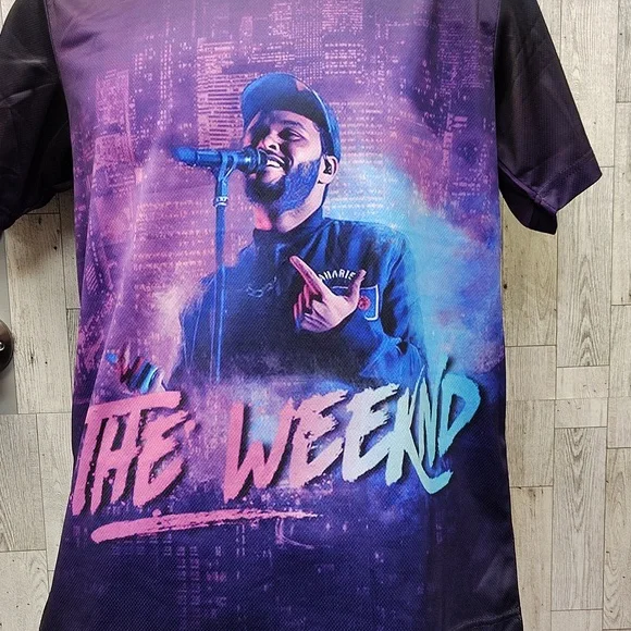 The Weeknd Graphic Men's Shirt - Black and Purple - Picture 3 of 3